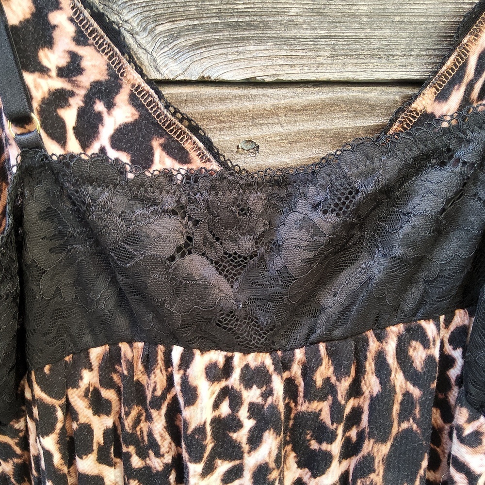 Soma Leopard Lace Slip Nightgown Size XL - Picture 6 of 10